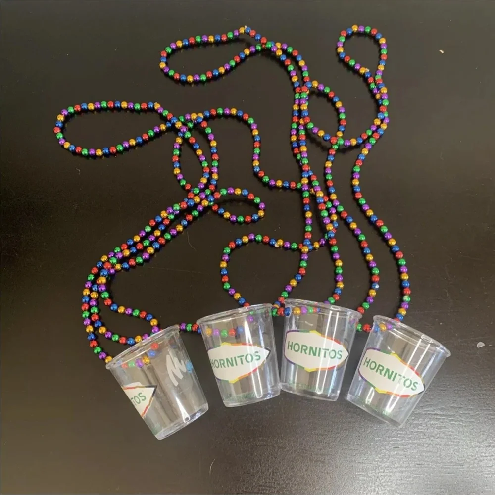 Hornitos branded (5)shot glass necklaces (2) koozie (3) hats (1)cards vacation